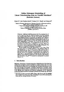 Online Makespan Scheduling of Linear Deteriorating Jobs on Parallel ...