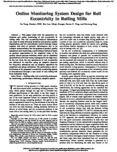 Online Monitoring System Design for Roll Eccentricity in ... - IEEE Xplore