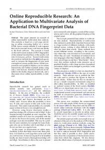 Online Reproducible Research: An Application to Multivariate ...