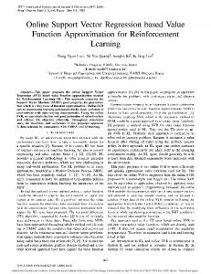 Online Support Vector Regression based Value Function ...