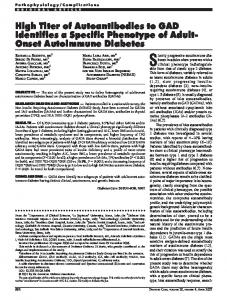 Onset Autoimmune Diabetes - Diabetes Care - American Diabetes ...