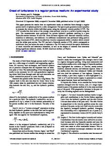 Onset of turbulence in a regular porous medium: An ... - Core