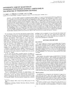 ontogenetic habitat selection by hadwenius pontoporiae