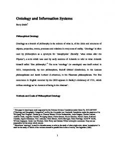 Ontology and Information Systems - Buffalo Ontology Site