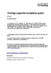 Ontology supported competency system