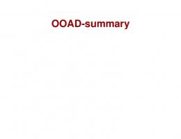 OOAD-summary OOAD summary