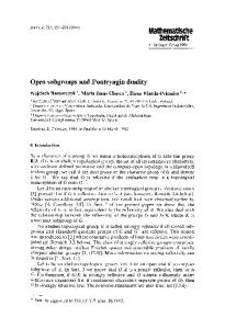 Open subgroups and Pontryagin duality