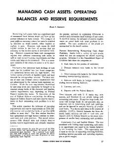 Operating Balances and Reserve Requirements - Federal Reserve ...