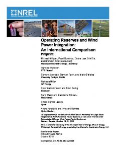 Operating Reserves and Wind Power Integration - NREL