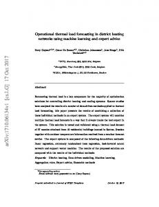 Operational thermal load forecasting in district heating networks using