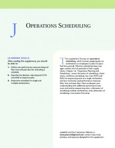 OPERATIONS SCHEDULING