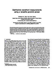 Ophthalmic wavefront measurements using a versatile pyramid sensor