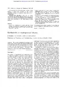 Ophthalmitis in meningococcal disease