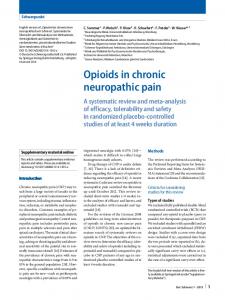 Opioids in chronic neuropathic pain