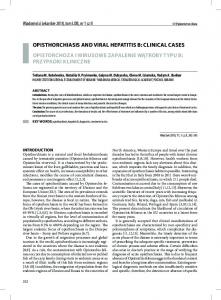 opisthorchiasis and viral hepatitis b