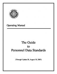 OPM Operating Manual, the Guide to Personnel Data Standards