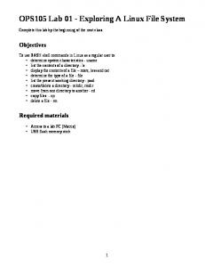 OPS105A_W10: Assignment: Lab: Exploring a Linux File System