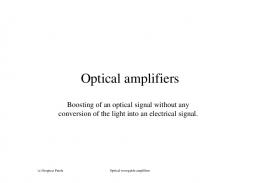 Optical amplifiers - WEMiF