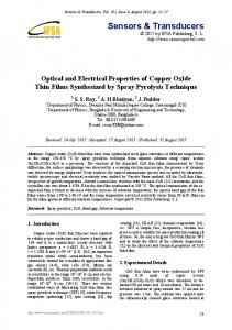 Optical and Electrical Properties of Copper Oxide Thin Films