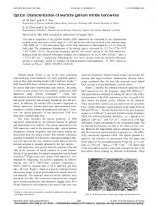 Optical characterization of wurtzite gallium nitride nanowires