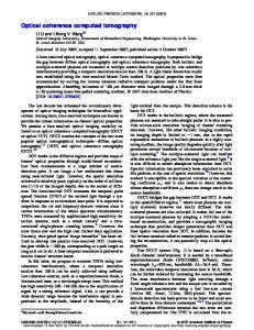 Optical coherence computed tomography - Caltech Optical Imaging ...