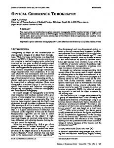 OPTICAL COHERENCE TOMOGRAPHY - Optical Tomography Group