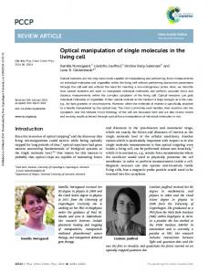 Optical manipulation of single molecules in the ... - Niels Bohr Institutet