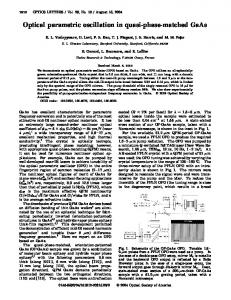 Optical parametric oscillation in quasi-phase ... - Stanford University