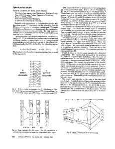 Optical perfect shuffle Adolf W. Lohmann, W. Stork ... - OSA Publishing