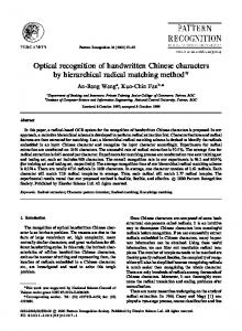 Optical recognition of handwritten Chinese characters by ...