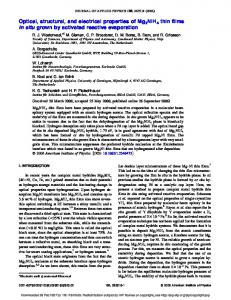 Optical, structural, and electrical properties of