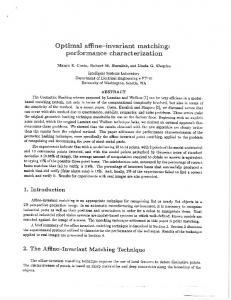 Optimal Affine-Invariant Matching: Performance ... - Robert Haralick