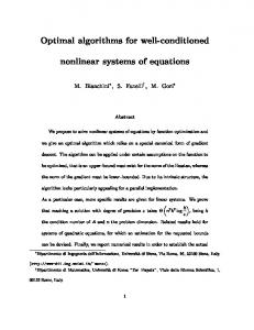 Optimal algorithms for well-conditioned nonlinear systems of equations