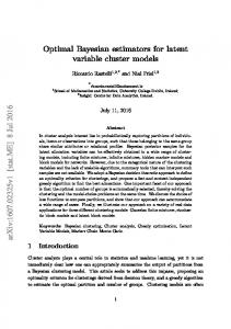 Optimal Bayesian estimators for latent variable cluster models arXiv ...