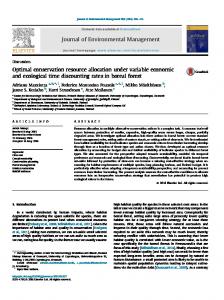 Optimal conservation resource allocation under ... - Semantic Scholar