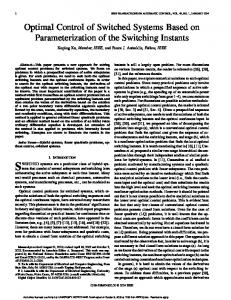 Optimal Control of Switched Systems Based on ... - Semantic Scholar