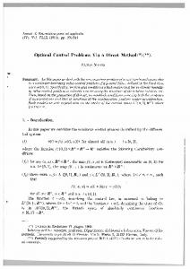 Optimal control problems via a direct method