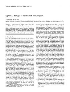 Optimal design of controlled structures - Semantic Scholar