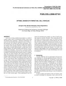 Optimal Design of Hybrid Fuel Cell Vehicles - Optimal Design Laboratory