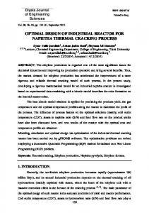 optimal design of industrial reactor for naphtha