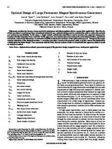 Optimal Design of Large Permanent Magnet ... - IEEE Xplore