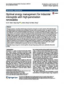 Optimal energy management for industrial