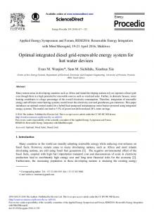 Optimal Integrated Diesel Grid-renewable Energy ... - ScienceDirect.com