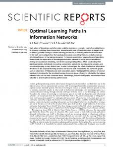 Optimal Learning Paths in Information Networks - Sony CSL Paris