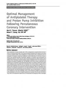 Optimal Management of Antiplatelet Therapy and ... - Springer Link