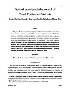 Optimal model predictive control of Timed Continuous Petri nets