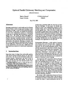 Optimal Parallel Dictionary Matching and