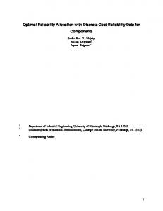 Optimal Reliability Allocation with Discrete Cost ... - Semantic Scholar