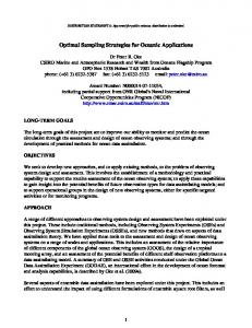 Optimal Sampling Strategies for Oceanic Applications