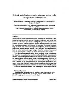 Optimal waste heat recovery in micro gas turbine ...